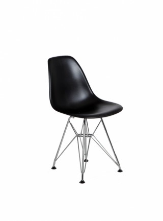 Silla Berlín Sin Descansabrazos Pata Metal Color Negro