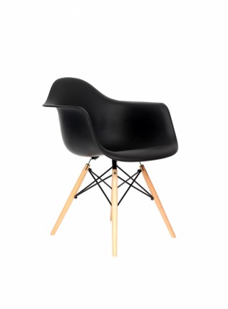 Silla Berlín Con Descansabrazos Pata Madera Natural Color Negro