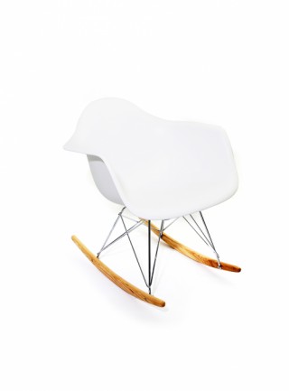 Silla Berlín Mecedora Con Descansabrazos Color Blanco