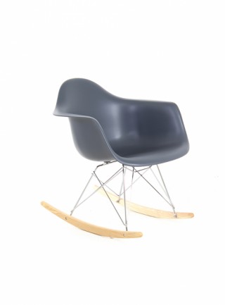 Silla Berlín Mecedora Con Descansabrazos Color Gris Oscuro