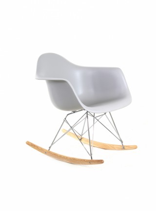 Silla Berlín Mecedora Con Descansabrazos Color Gris Claro