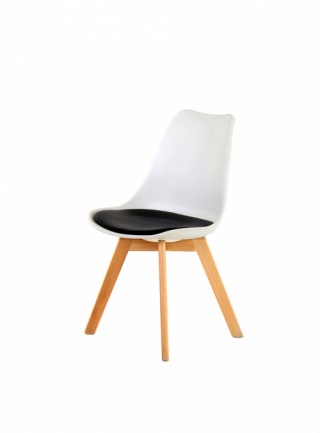 Silla Catarina Blanca Cojin En Color Negro