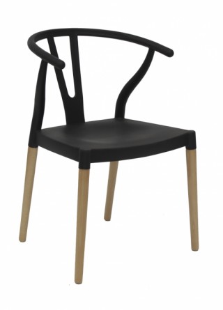 SILLA COPENHAGUE POLIPROPILENO NEGRA