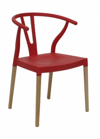 SILLA COPENHAGUE POLIPROPILENO ROJO